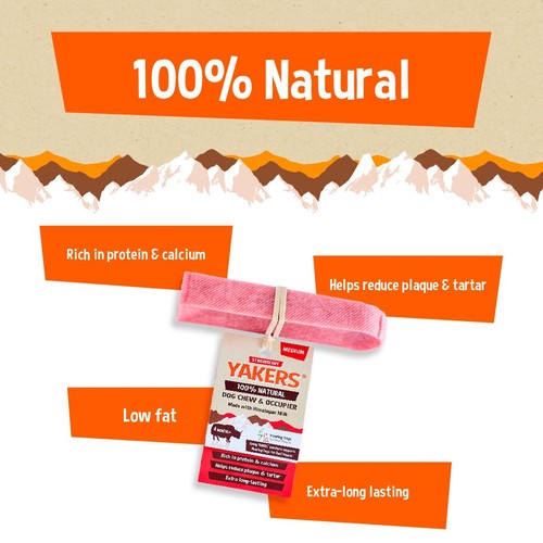 Yakers Strawberry Medium Dog Chew