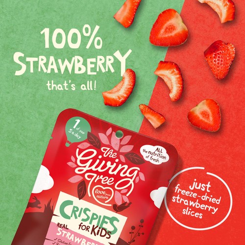 Giving Tree Freeze Dried Strawberry Crispies for Kids