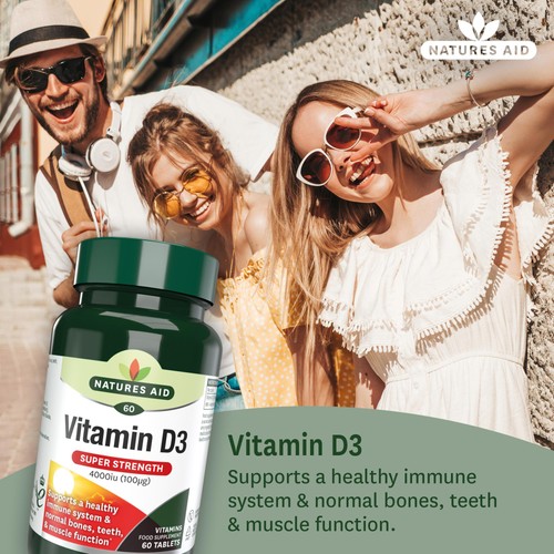 Natures Aid Super Strength Vitamin D3 Tablets 4000iu 