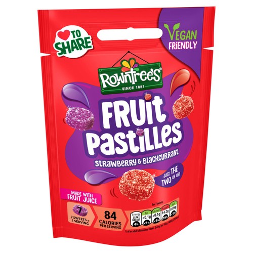 Rowntree's Fruit Pastilles Strawberry & Blackcurrant Sweets Sharing Bag