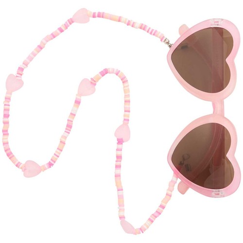 M&S Girls Heart Sunglasses with Chain, S-M, Pink Mix