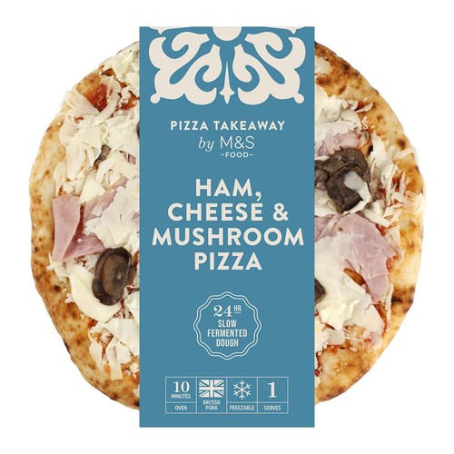 M&S Ham, Cheese & Mushroom Woodfired & Stonebaked Pizza