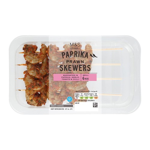 M&S King Prawn Skewers with Chilli, Garlic & Paprika