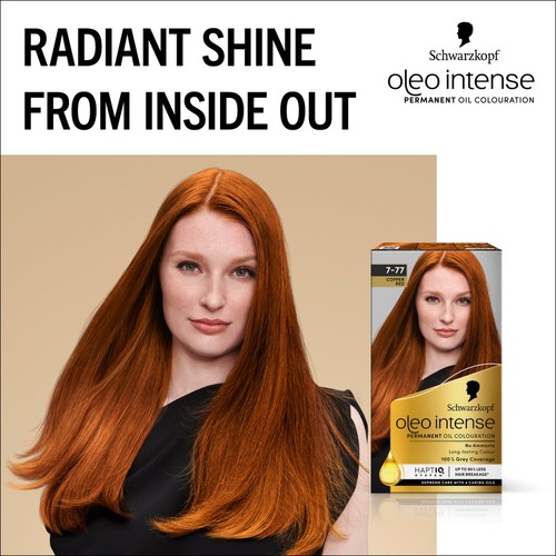 Schwarzkopf Oleo Intense Permanent Oil Colour 7-77 Copper Red Hair Dye