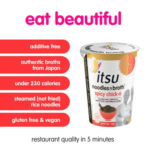 itsu spicy chickn instant noodles & broth pot