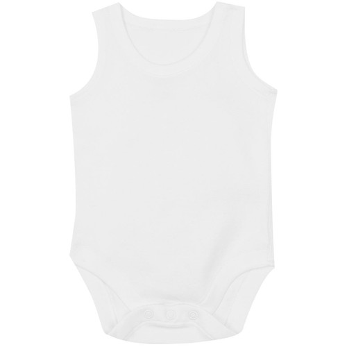 M&S Baby Cotton Sleeveless Bodysuits, White, 0-3 Months