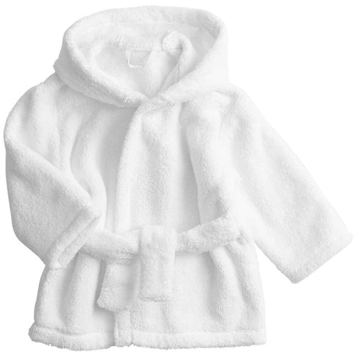 M&S Cotton Hooded Robe, 6-18 M, White