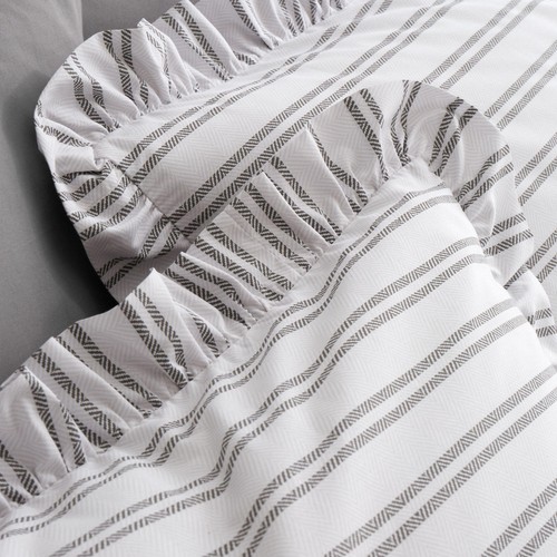 Style Sisters Frill Stripe Double Duvet Set