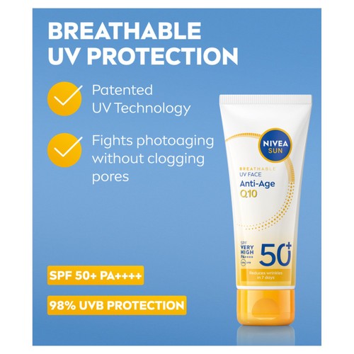 NIVEA SUN UV Face SPF 50 Sun Cream Q10 Anti-Age