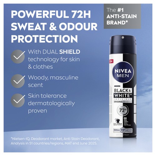 NIVEA MEN Black & White Original Anti-perspirant Deodorant Spray