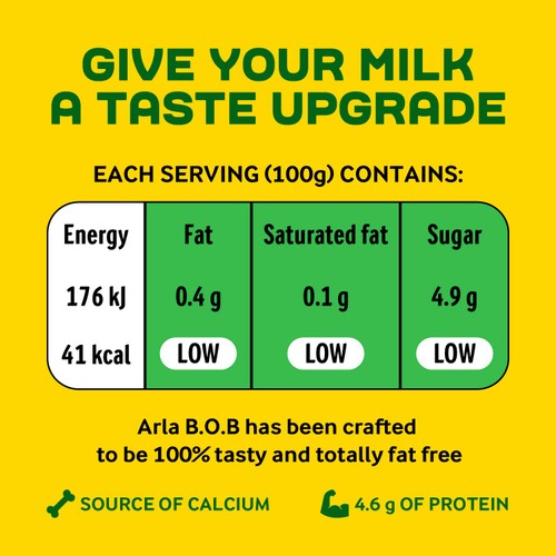 Arla BOB Skimmed Milk that Tastes like Semi-Skimmed