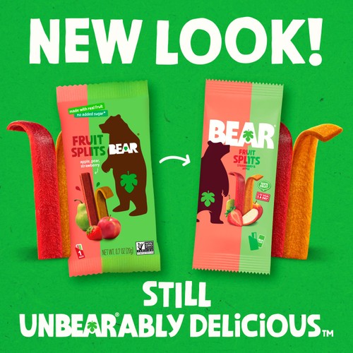 BEAR Fruit Splits Strawberry & Apple Multipack