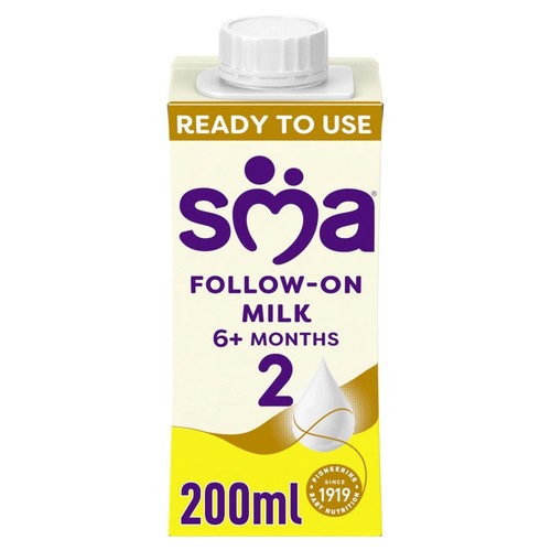 SMA 2 Follow-on Baby Milk Ready Made Liquid Formula 6 Months+ 200ml