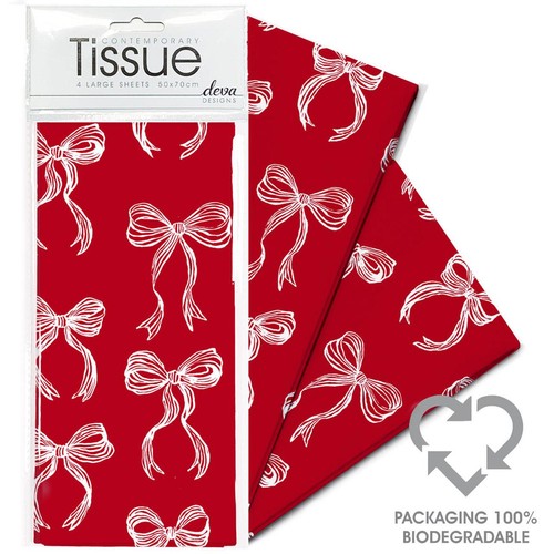 Red Bows Tissue Paper