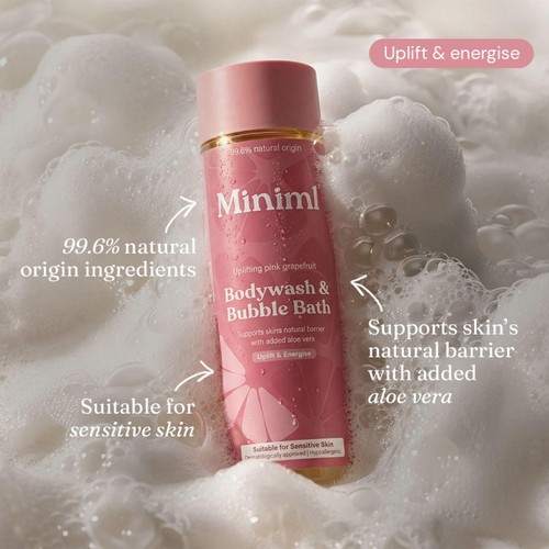Miniml Body Wash & Bubble Bath Uplifting Pink Grapefruit