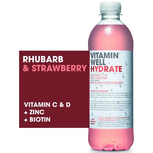 Vitamin Well Water Hydrate Rhubarb & Strawberry