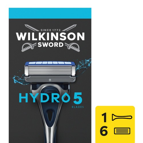 Wilkinson Sword Hydro 5 Mens 1 Razor + 6 Blade Refills Pack