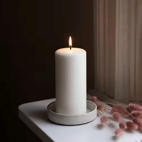 Liljeholmens Pressed Pillar Stearin Candle Cream 68x150mm