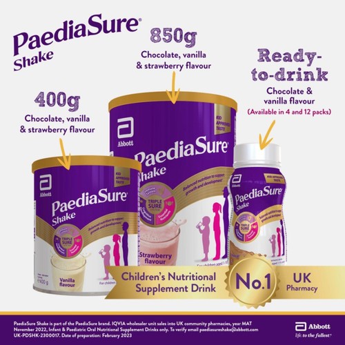 PaediaSure Shake Strawberry Nutritional Supplement Powder, 1-10 Yrs 