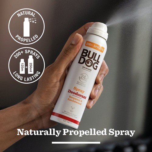 Bulldog Bergamot & Sandalwood Naturally Propelled Spray Deodorant