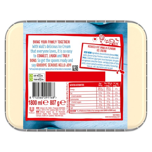 Wall's Soft Scoop Vanilla Light Ice Cream Tub
