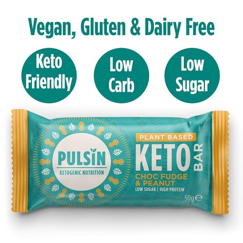 Pulsin Choc Fudge & Peanut Vegan Keto Bar