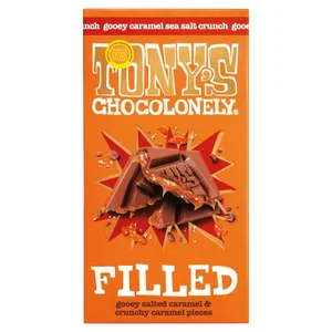 Tony's Chocolonely Milk Chocolate Caramel Sea Salt Crunch Filled Bar