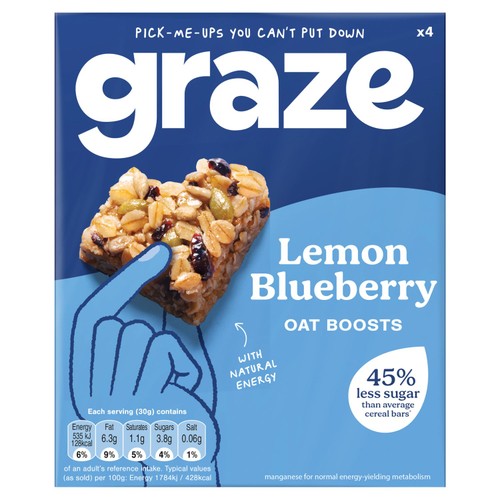Graze Lemon Blueberry Oat Boosts Flapjack Snack