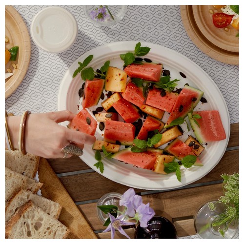 White Microwaveable Buffet Platters