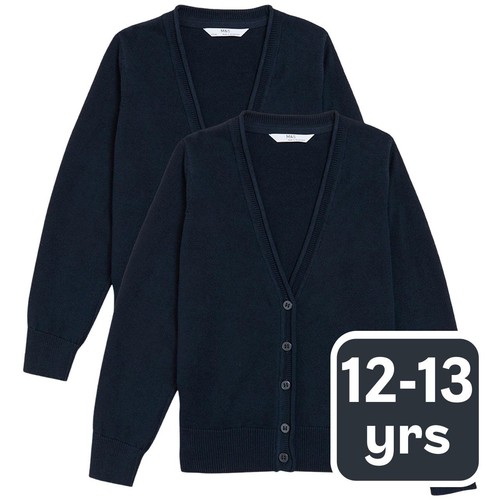 M&S 2PK COTTON CARDIGAN WITH STAYNEW 12-13Y