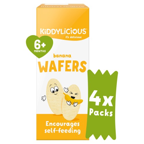 Kiddylicious Mini Banana Wafers Baby Snack 6+ Months