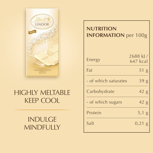Lindt Lindor White Chocolate Bar