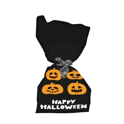 Halloween Pumpkin Treat Bag with Twist Ties