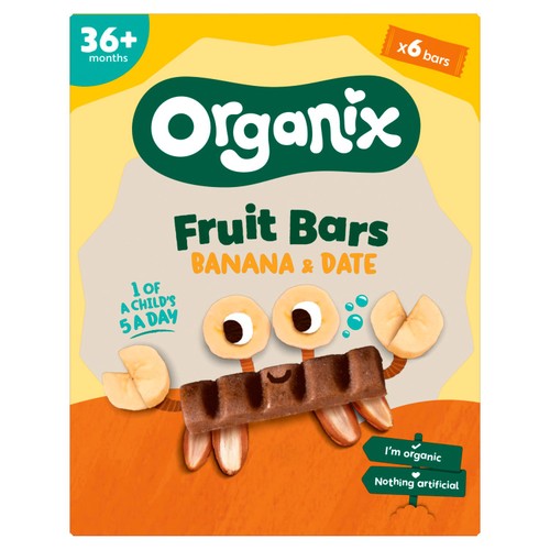 Organix Banana & Date Fruit Bars Toddler Snack Multipack 36+ Months