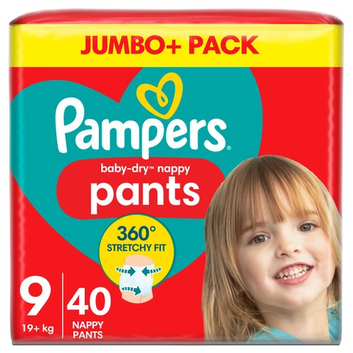 Pampers Baby Dry Nappy Pants Size 9 Jumbo