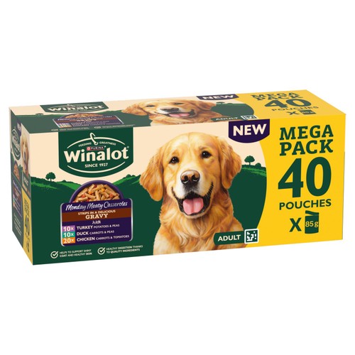 Winalot Monday Meaty Casseroles Chicken, Turkey, Duck in Gravy Wet Dog Food