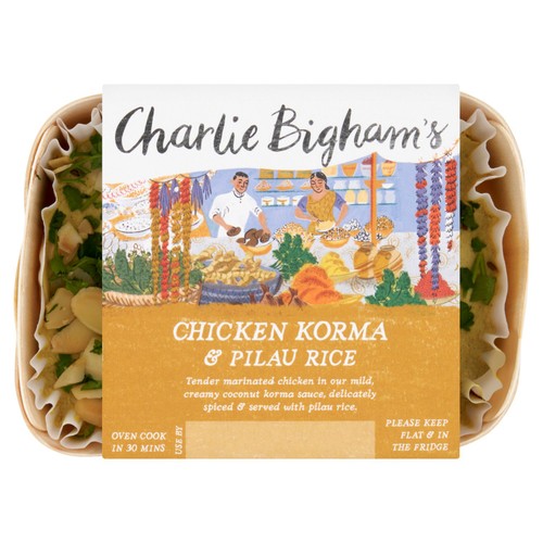 Charlie Bighams Chicken Korma Pilau Rice for Ocado