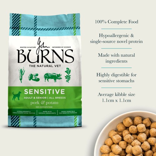 Burns Sensitive Adult Pork & Potato Dry Dog Food