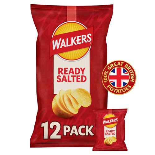 Walkers Ready Salted Multipack Crisps 12 x 25g