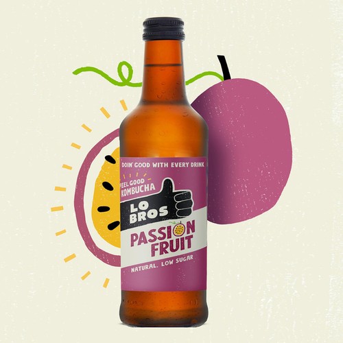 Lo Bros Kombucha Passionfruit Low Sugar