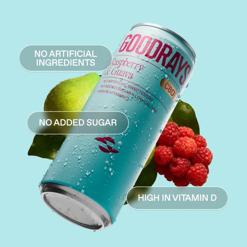 Goodrays CBD Drinks - Raspberry & Guava
