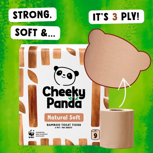 The Cheeky Panda Natural Colour Bamboo Toilet Tissue