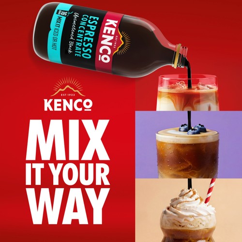 Kenco Iced or Hot Espresso Coffee Concentrate Black