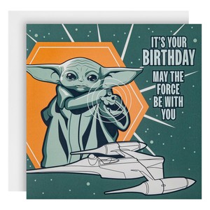 Star Wars Yoda & X-Wing Birthday Card