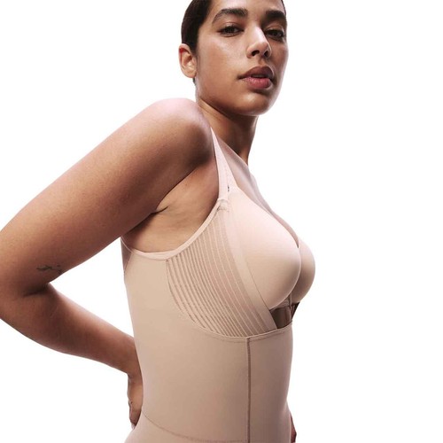 M&S Womens Body Define Firm Control Bodysuit, 18, Rose Quartz