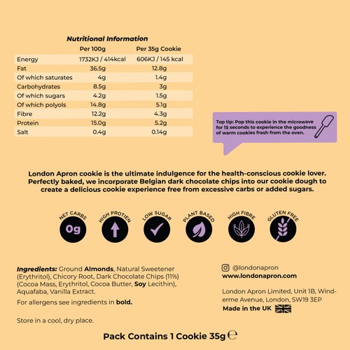 London Apron Chocolate Chip Keto Cookie