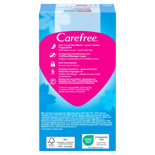 Carefree Cotton Breathable Pantyliners Single Wrapped