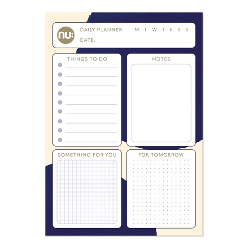 NU Ink Dots A5 Daily Planner Cream & Navy