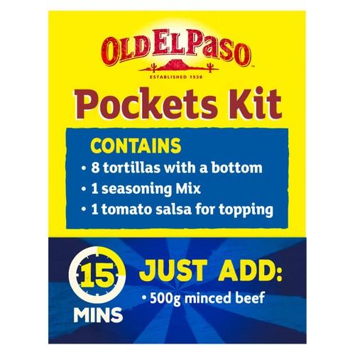 Old El Paso 8 Original Tortilla Pocket Kits 375g