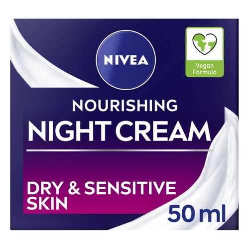NIVEA Face Moisturiser Night Cream for Dry & Sensitive Skin 